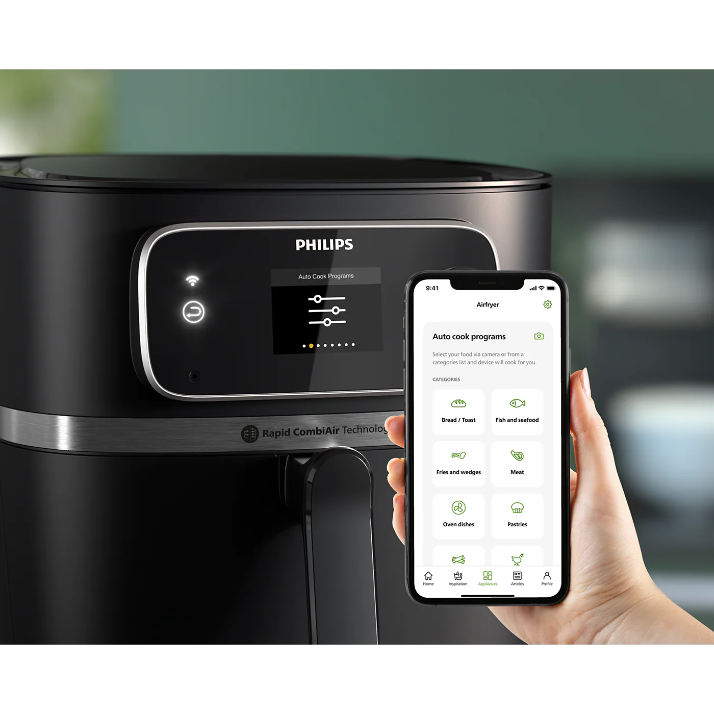 Philips XXL Connected Airfryer - 2200W - 2Kg/8.3L - Digital - Auto-cook programs - Black - HD9880/92 - Image 3