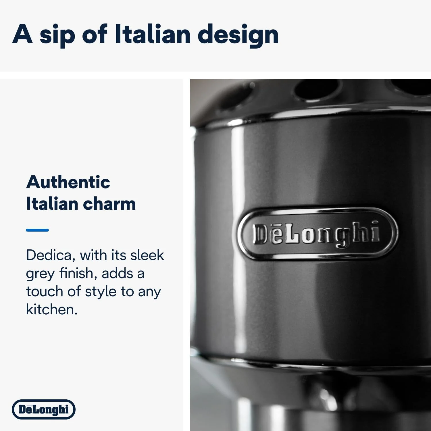 Delonghi Dedica Arte Espresso Machine , 1350 Watt, Metal - EC885 GY - Image 3