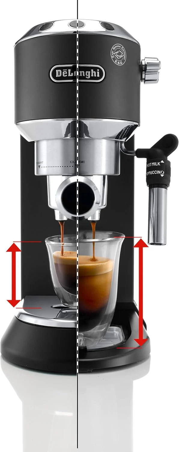 Delonghi Dedica Espresso Coffee Machine, Black - EC685.BK - Image 4