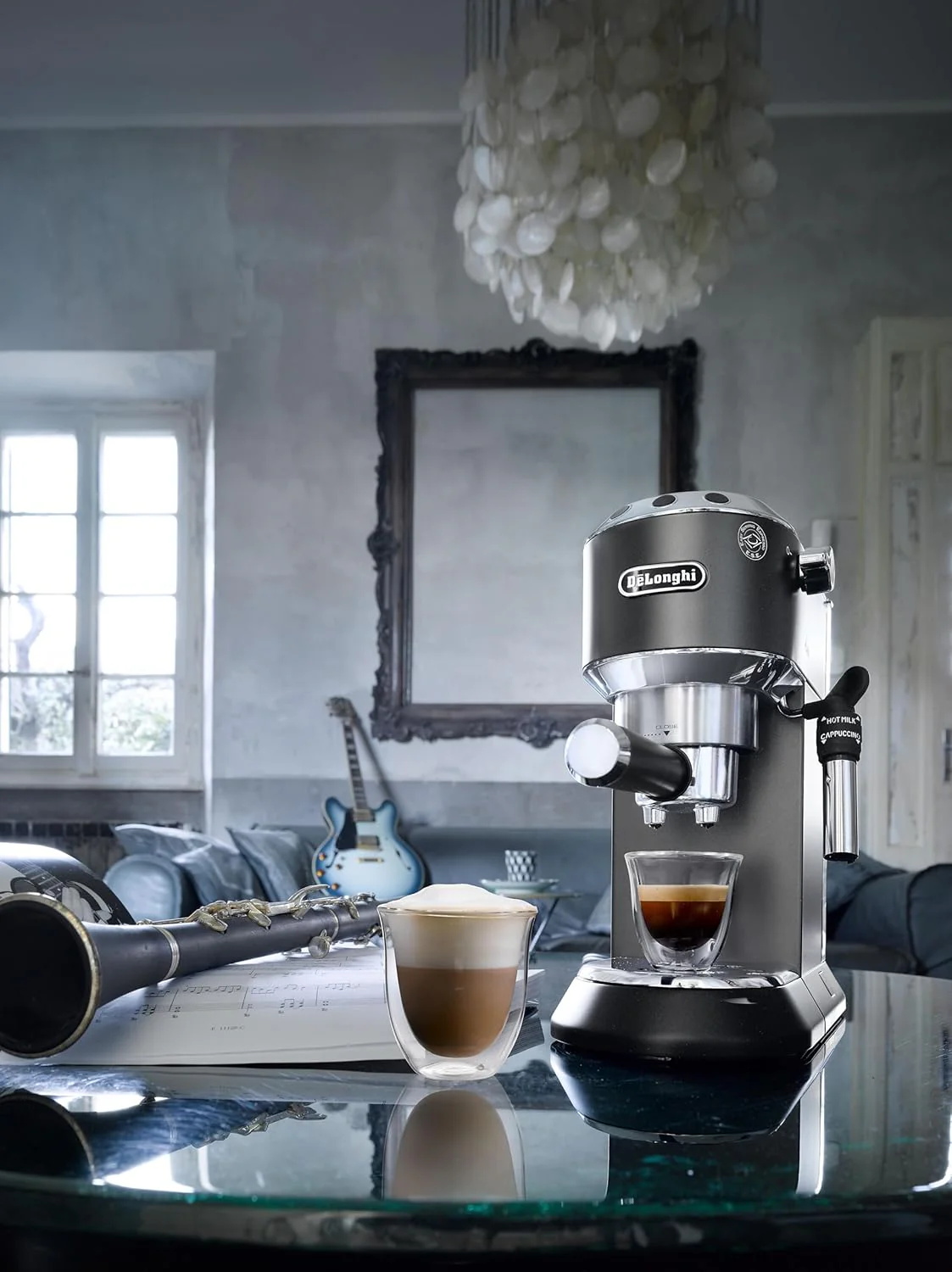 Delonghi Dedica Espresso Coffee Machine, Black - EC685.BK - Image 8
