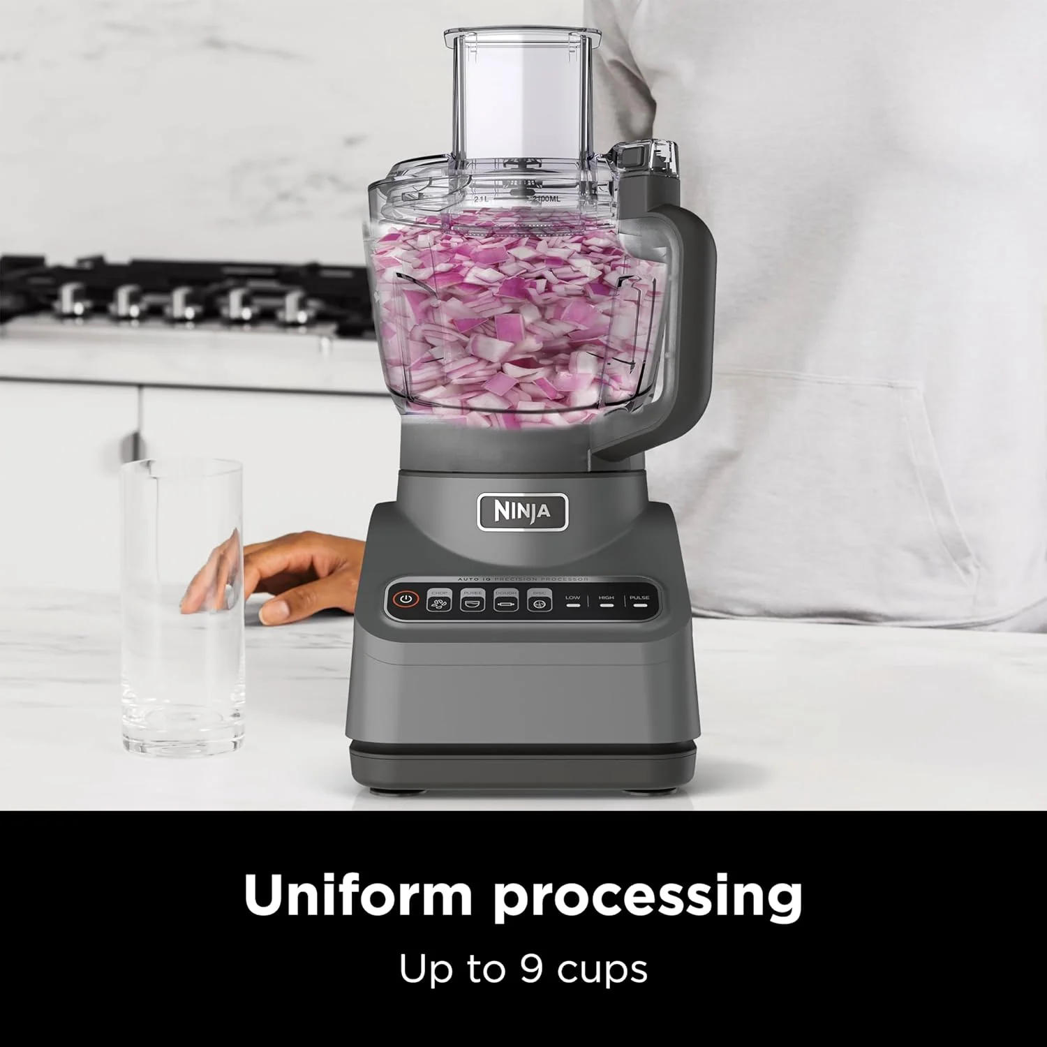 Ninja Food Processor, Professional Plus, 1000 Peak Watts, 4 Functions for Chopping, Slicing, Purees & Dough with 9-Cup Processor Bowl, 3 Blades, Food Chute & Pusher, Silver, BN601 - Image 5