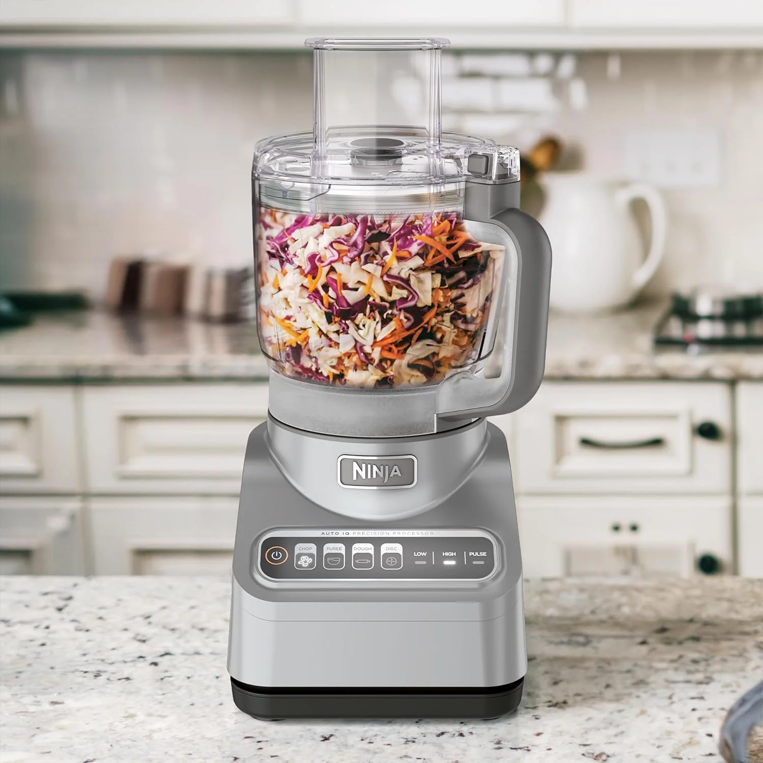 Ninja Food Processor, Professional Plus, 1000 Peak Watts, 4 Functions for Chopping, Slicing, Purees & Dough with 9-Cup Processor Bowl, 3 Blades, Food Chute & Pusher, Silver, BN601 - Image 7