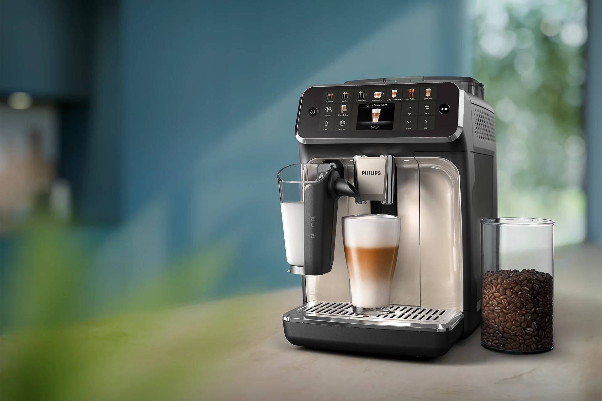 Philips EP5547/90 Fully Automatic Espresso Machine, LatteGo Milk System, AquaClean Filter, Stainless Steel, 1500 W, Black - Image 9